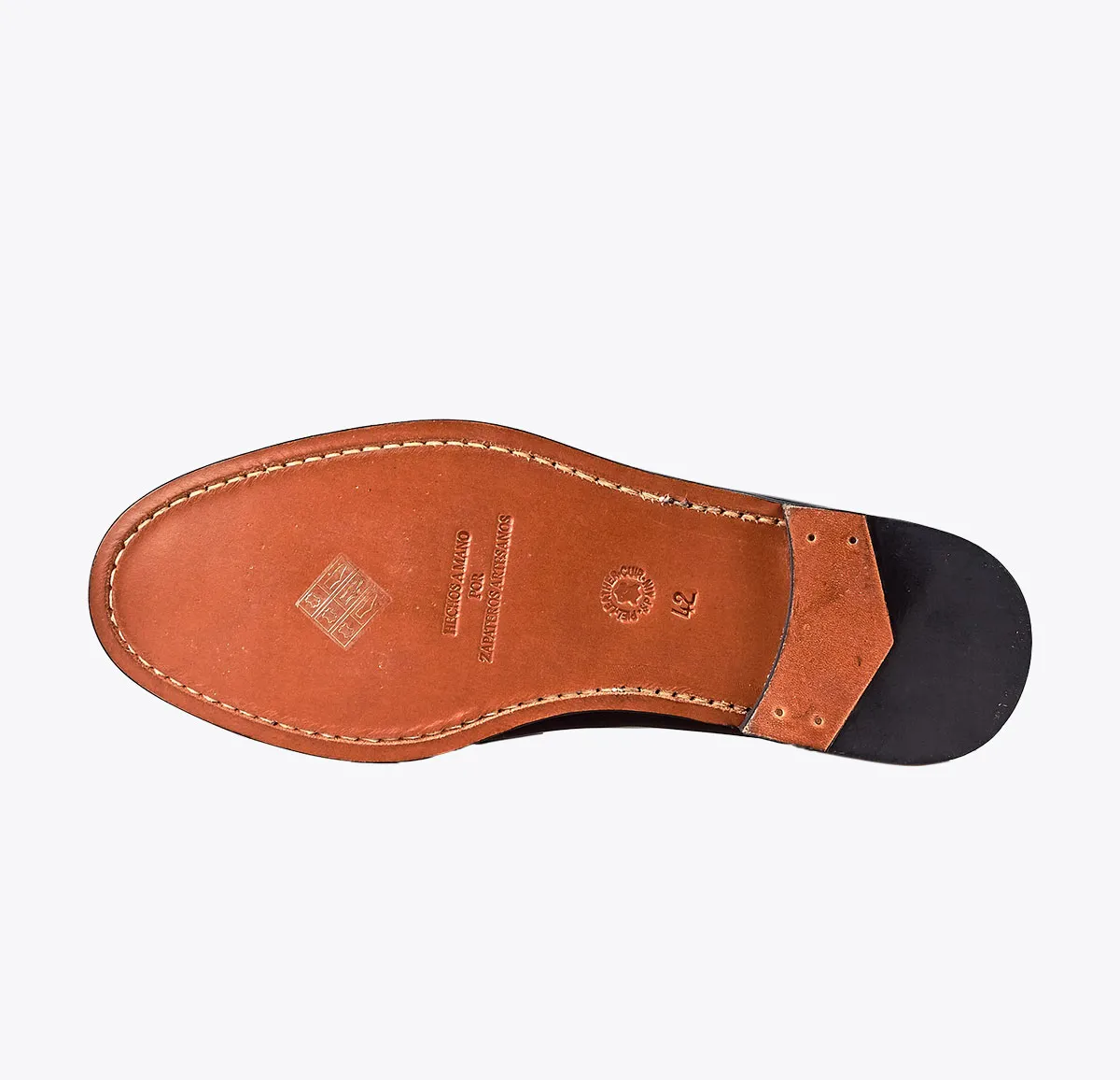 Mocasín metal antic azul