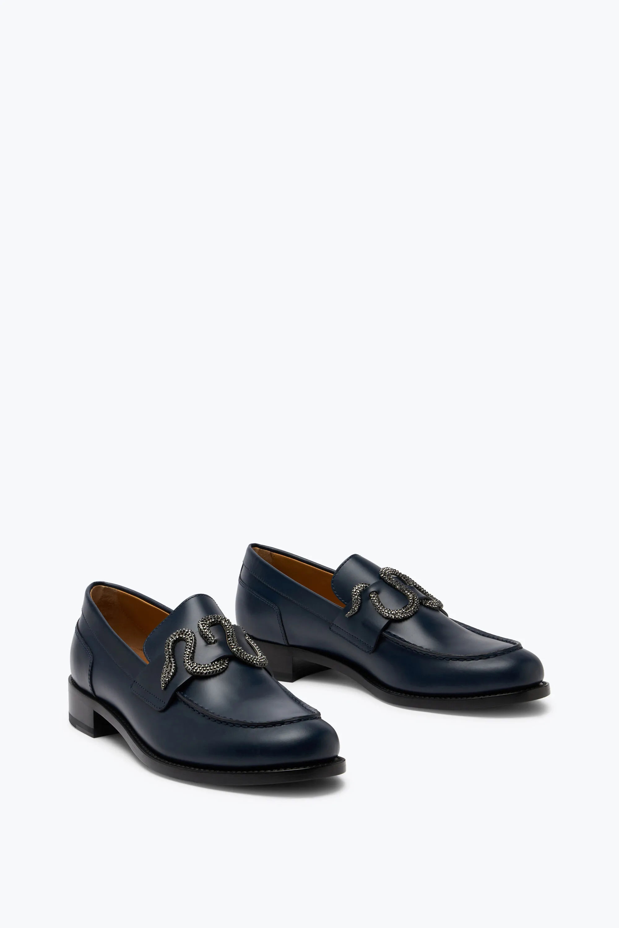 Mocasín Morgana Azul con Cristal Mate Negro 20