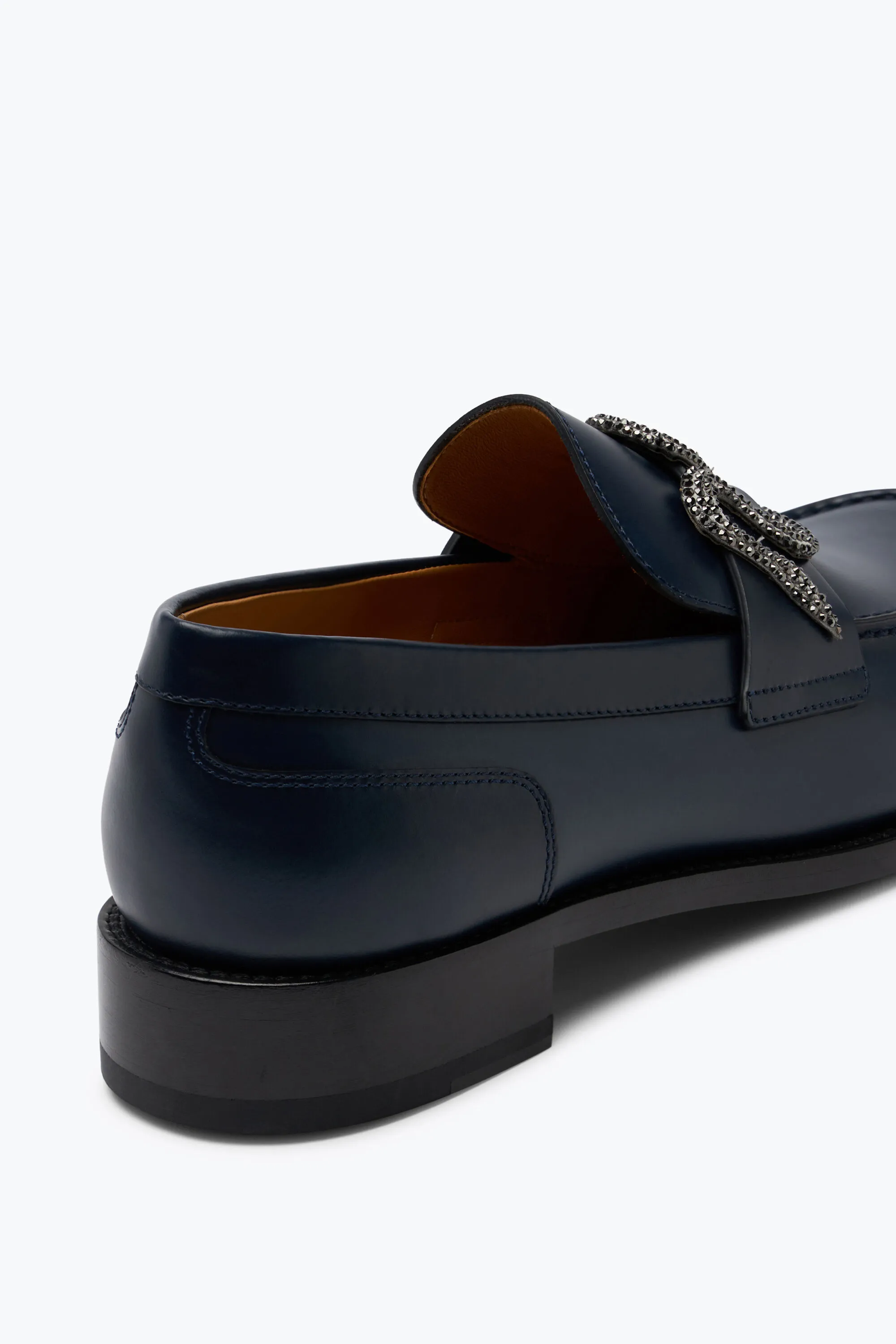 Mocasín Morgana Azul con Cristal Mate Negro 20