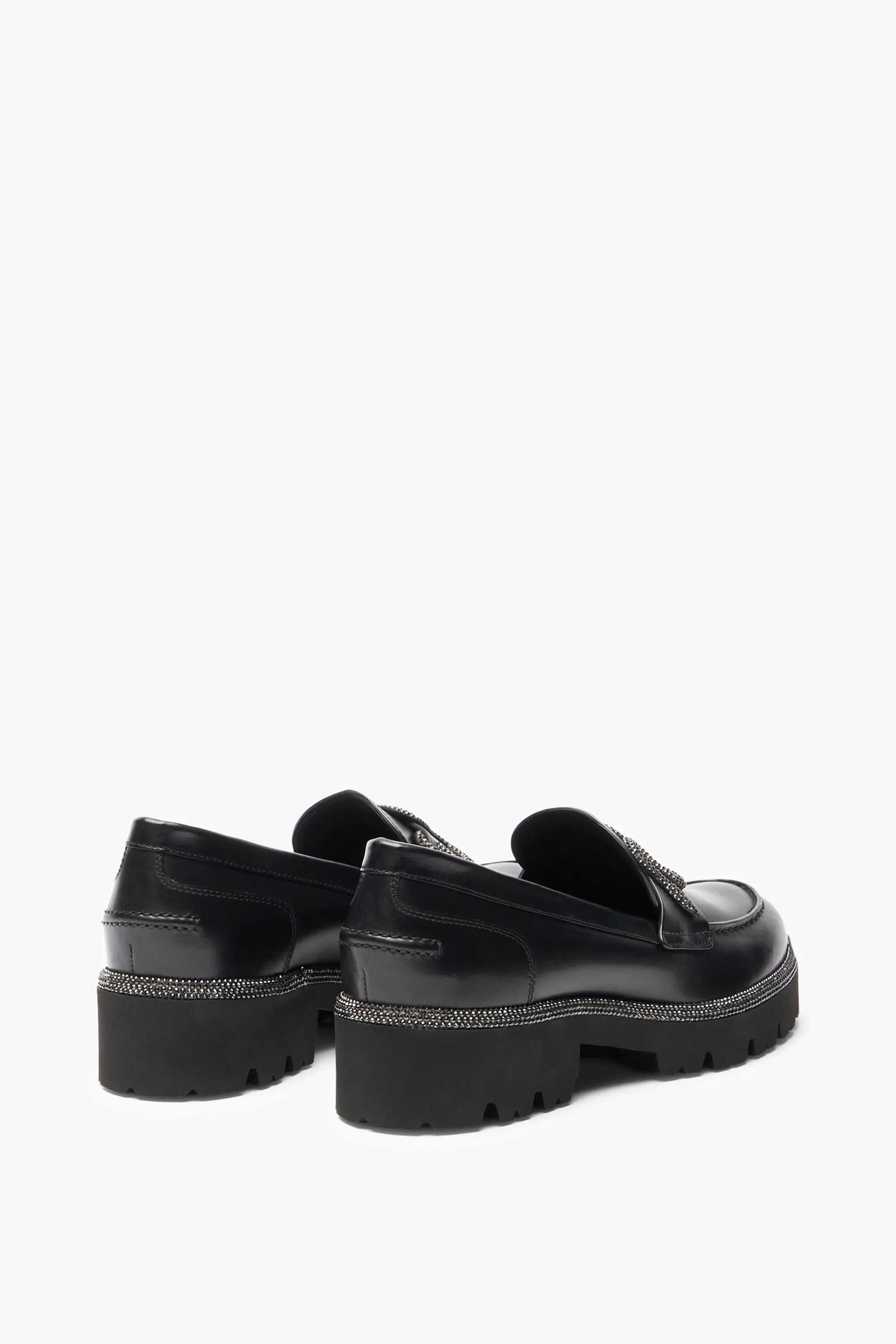 Mocasín Morgana Negro Grueso Con Pedrería 25