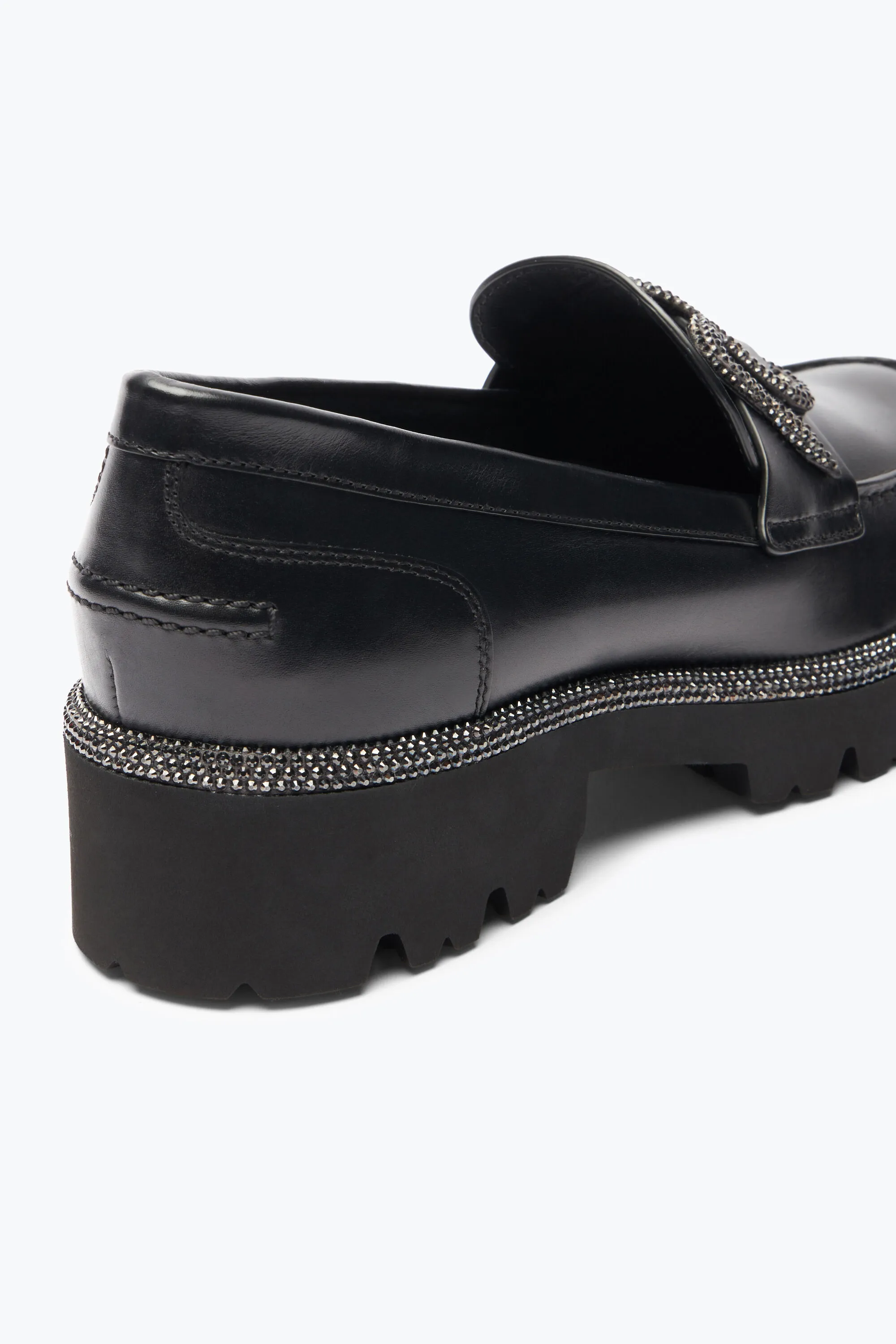 Mocasín Morgana Negro Grueso Con Pedrería 25