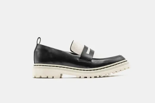 MOCASíN MUJER  MOCA WHITE/BLACK