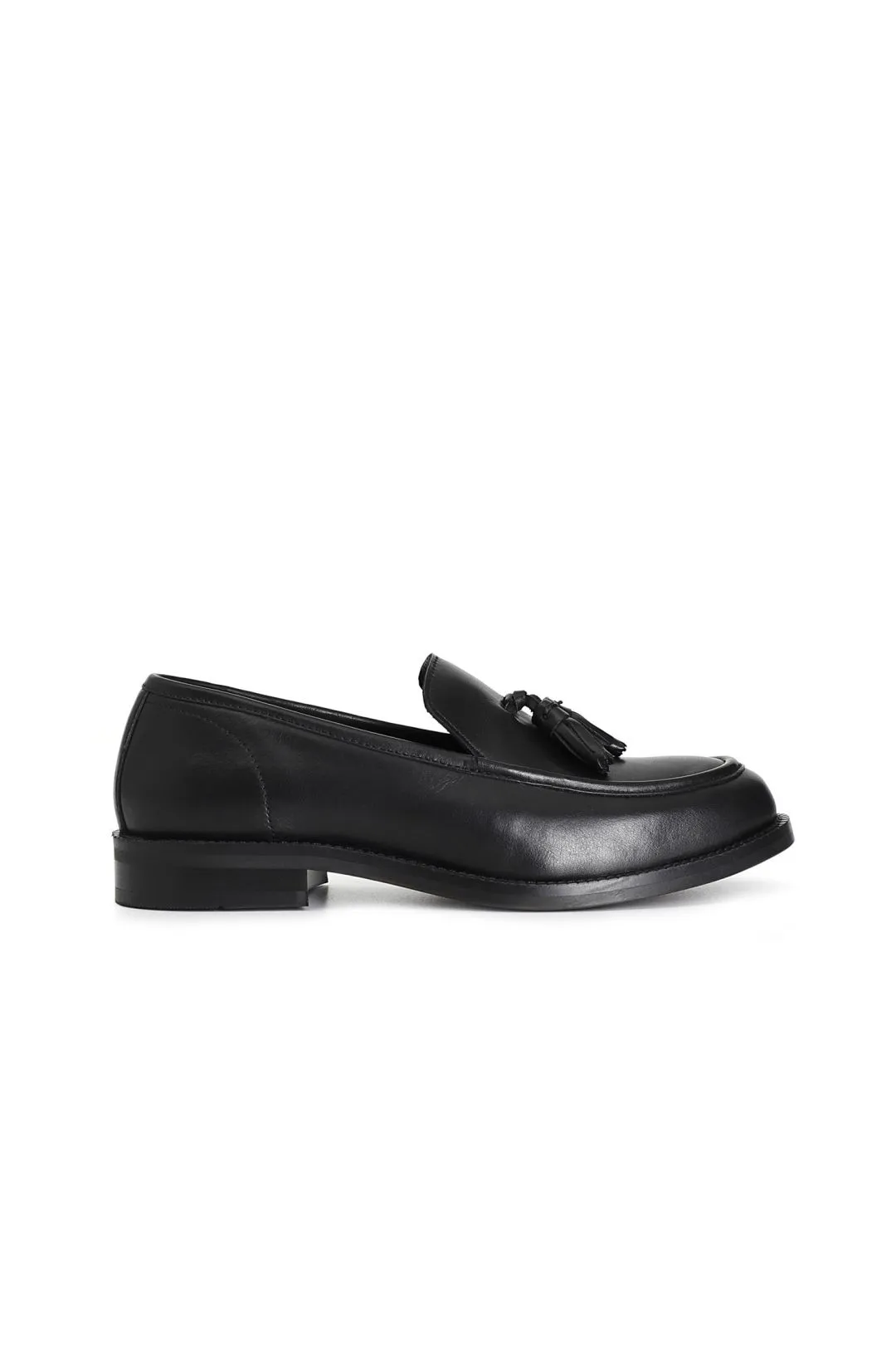mocasín mujer piel con borlas black