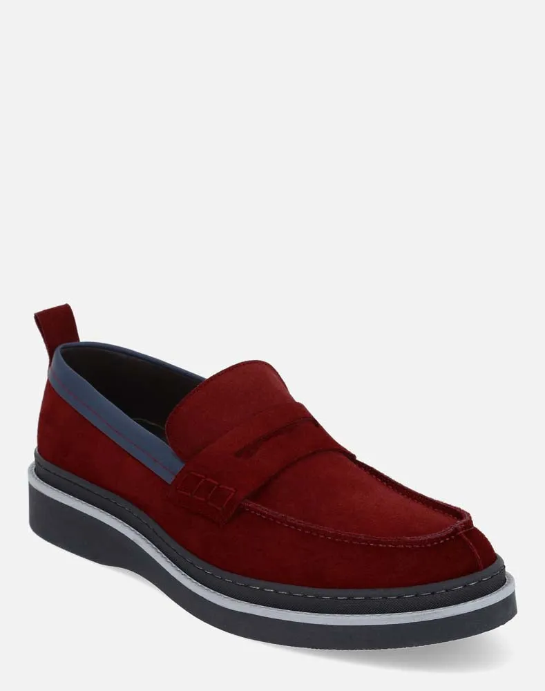 Mocasín nautico rojo para hombre