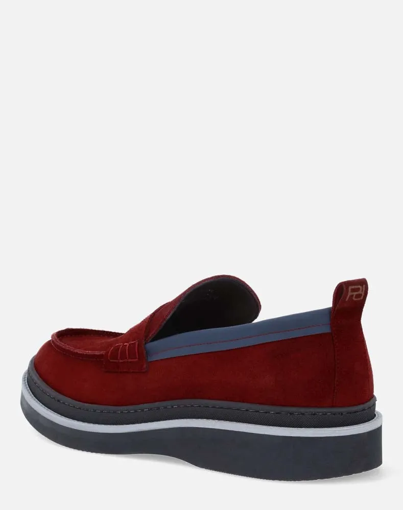 Mocasín nautico rojo para hombre