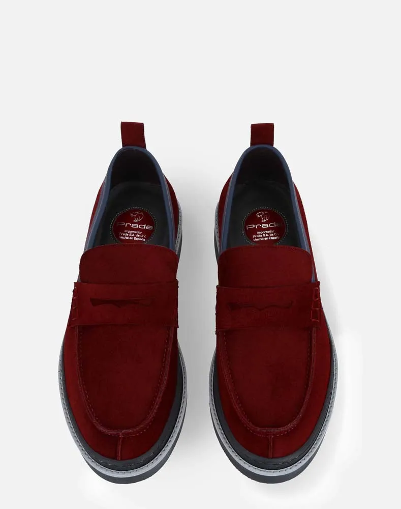 Mocasín nautico rojo para hombre