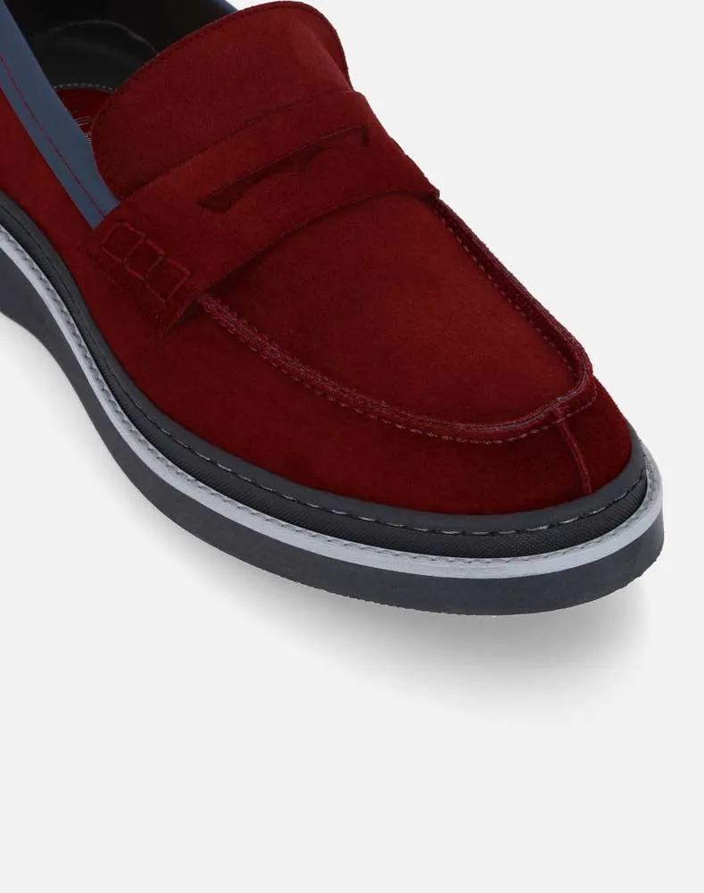 Mocasín nautico rojo para hombre