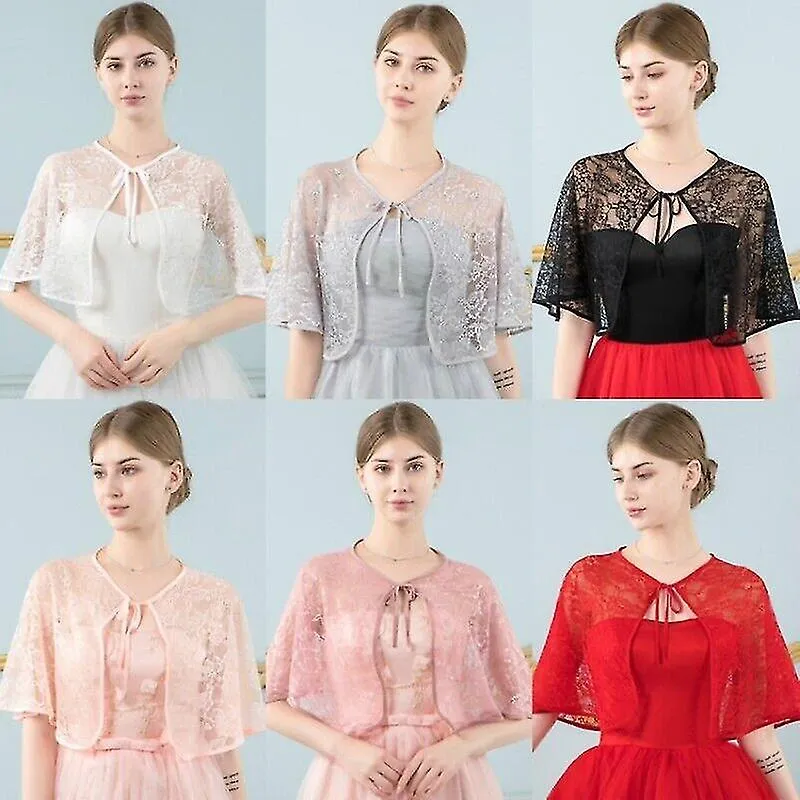 Mujer Encaje Encogimiento de Hombros Bolero Capa Novia Encubrimiento Envoltura Tippet Accesorio de Boda FCz qKd