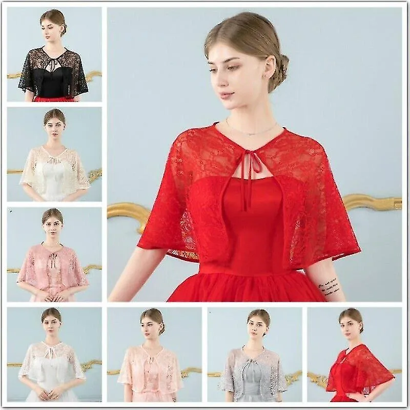 Mujer Encaje Encogimiento de Hombros Bolero Capa Novia Encubrimiento Envoltura Tippet Accesorio de Boda FCz qKd
