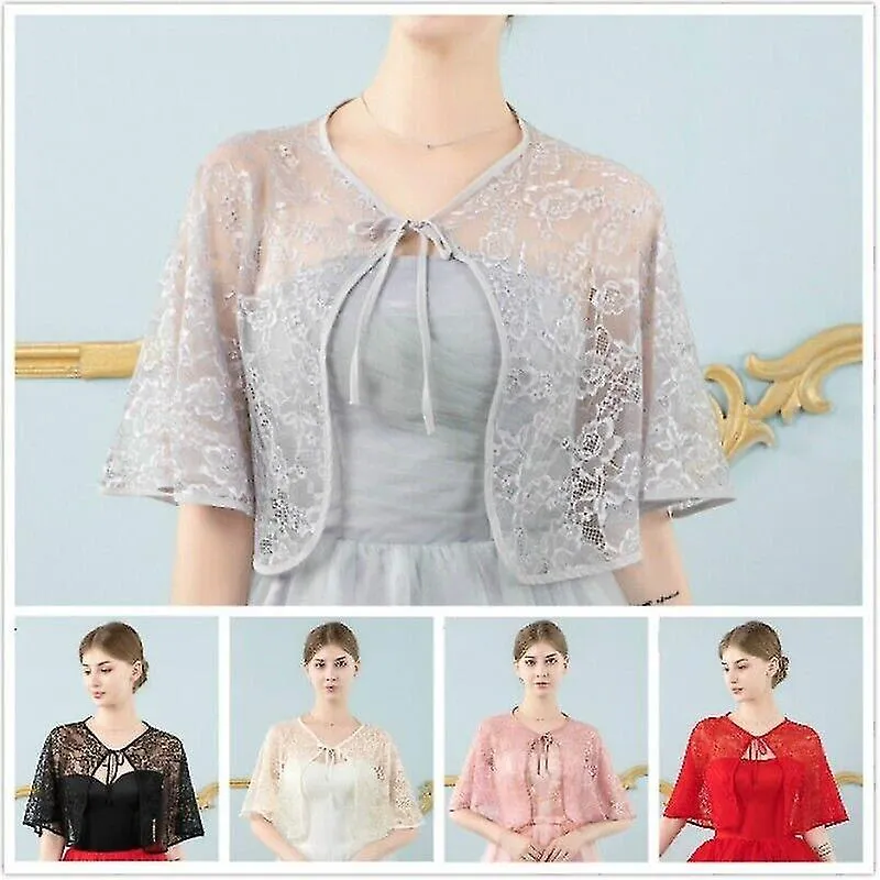 Mujer Encaje Encogimiento de Hombros Bolero Capa Novia Encubrimiento Envoltura Tippet Accesorio de Boda FCz qKd