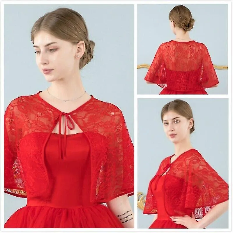 Mujer Encaje Encogimiento de Hombros Bolero Capa Novia Encubrimiento Envoltura Tippet Accesorio de Boda FCz qKd