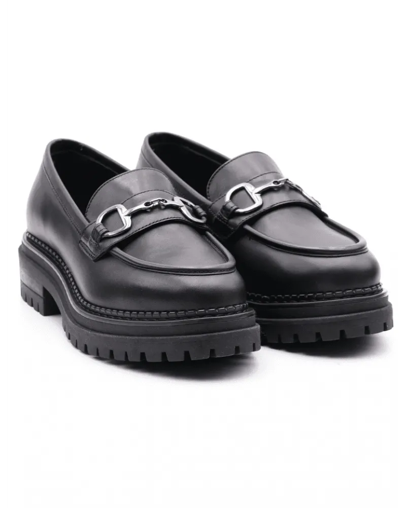 NERO GIARDINI 217715 MOCASíN MUJER  PIEL NEGRA