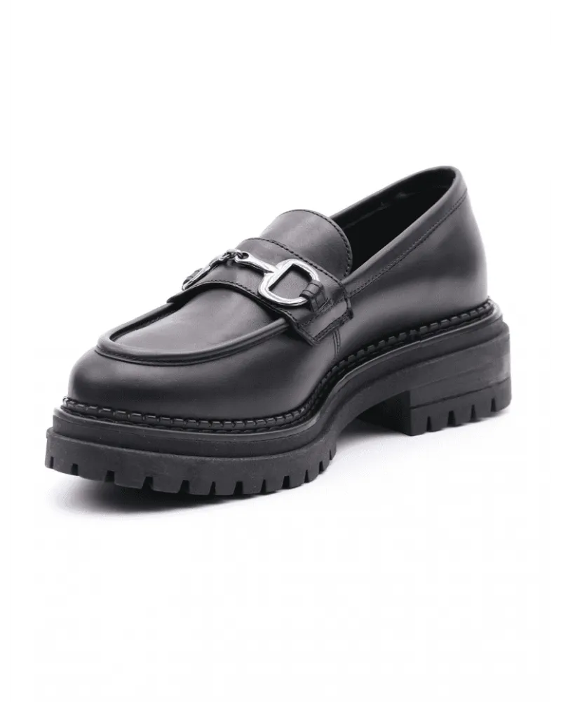 NERO GIARDINI 217715 MOCASíN MUJER  PIEL NEGRA