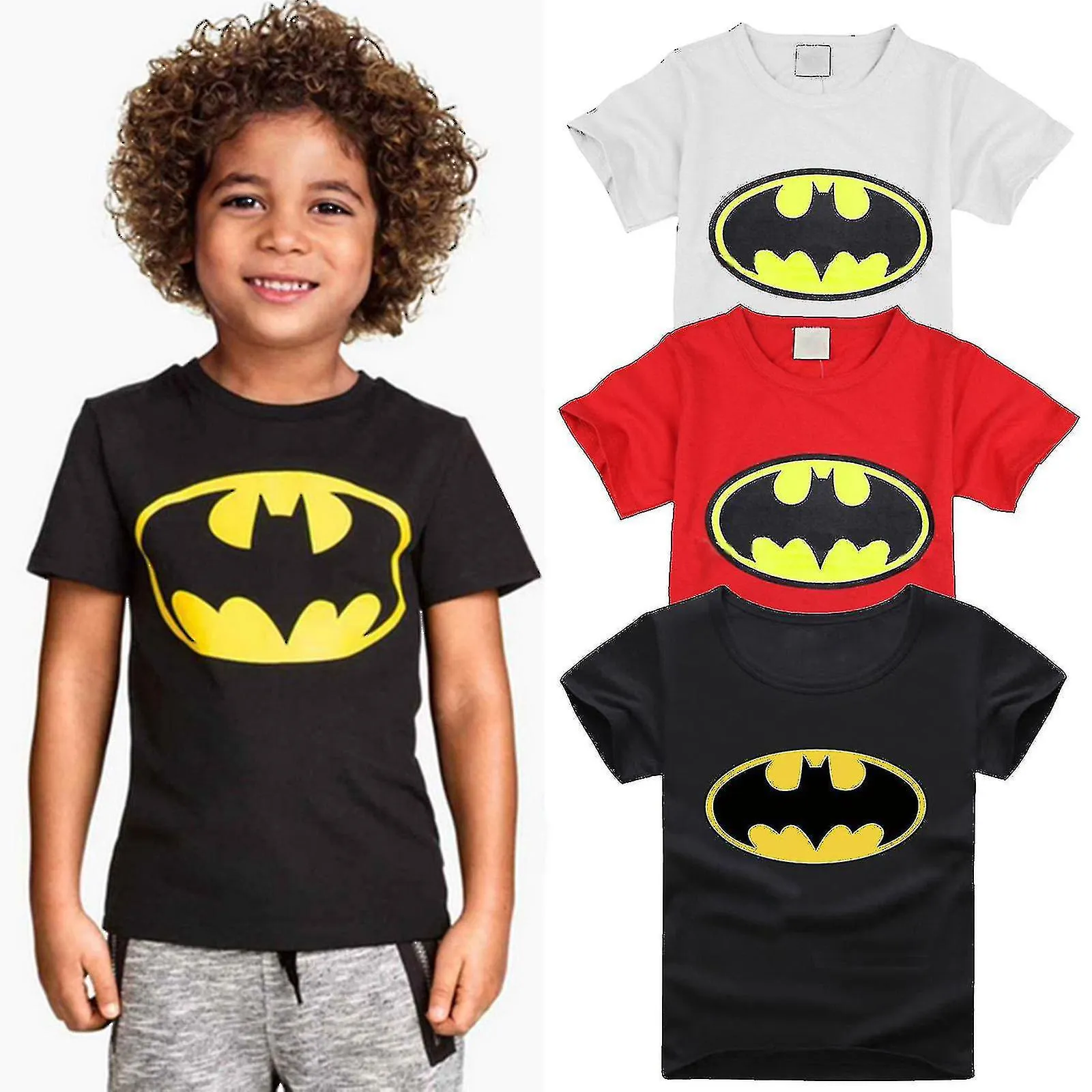 NIñOS NIñOS DC COMICS BATMAN BASIC LOGO TSHIRT SUMMER CASUAL TOPS
