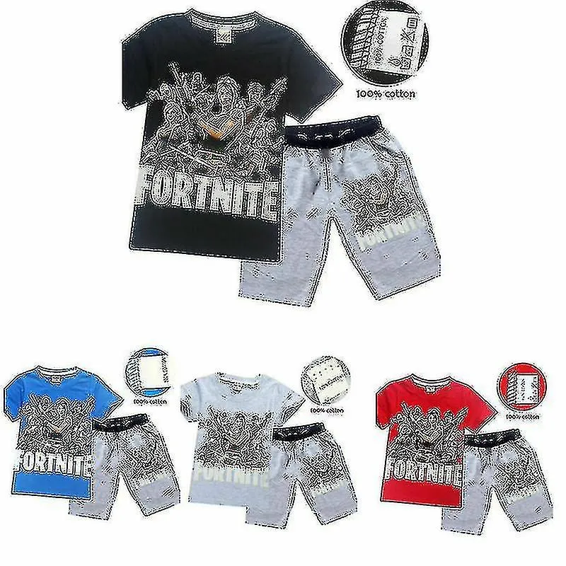 Niños Niños Fortnite Gamer Pijama de Manga Corta Pjs Camiseta Shorts Set
