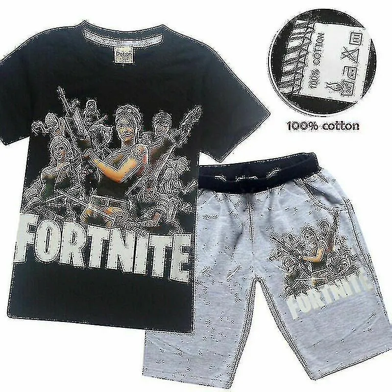Niños Niños Fortnite Gamer Pijama de Manga Corta Pjs Camiseta Shorts Set