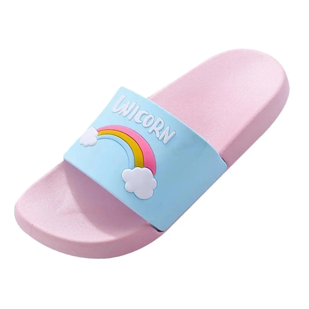NIñOS NIñOS NIñAS RAINBOW SLIPPERS SOFT COMFORTABLE PARENT CHILD SLIPPERS PINK2627