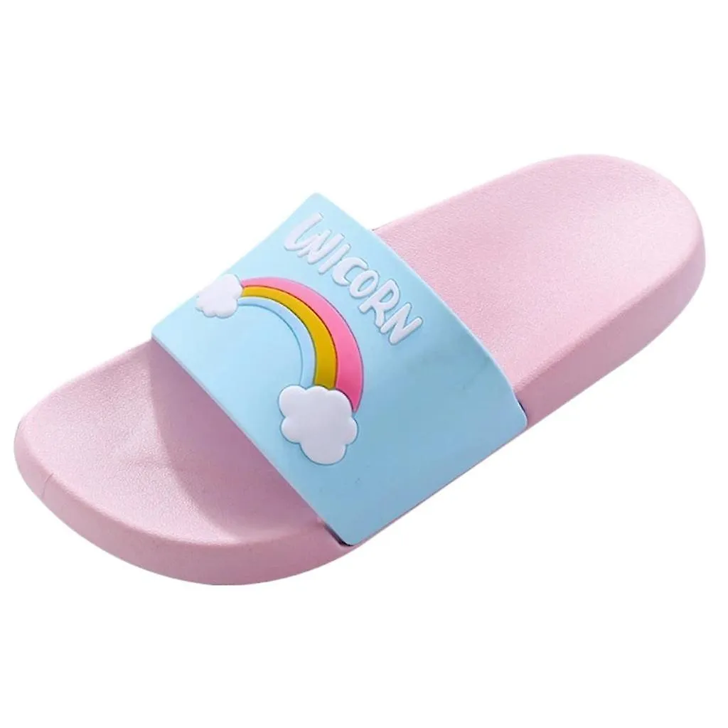NIñOS NIñOS NIñAS RAINBOW SLIPPERS SOFT COMFORTABLE PARENT CHILD SLIPPERS PINK2627