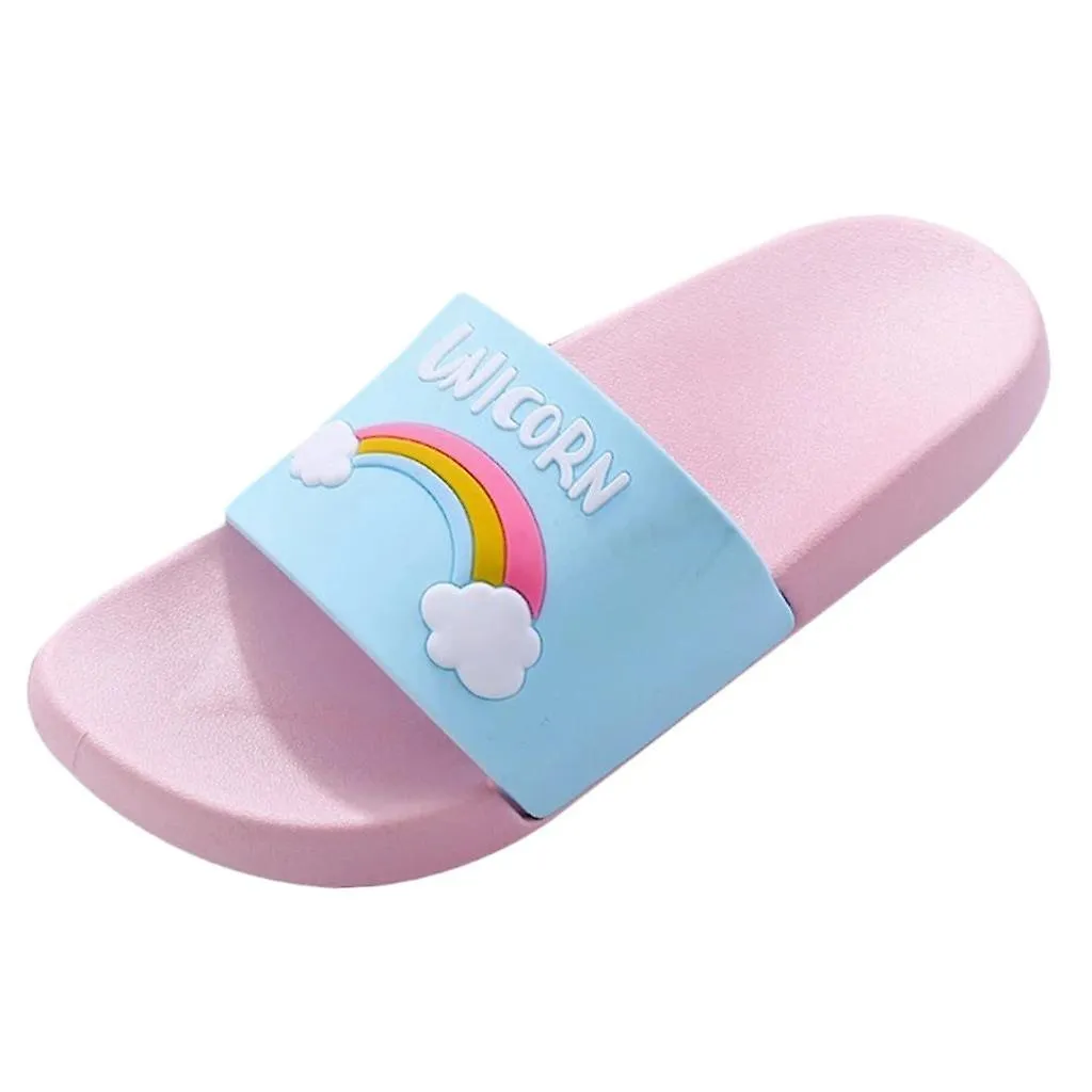 NIñOS NIñOS NIñAS RAINBOW SLIPPERS SOFT COMFORTABLE PARENT CHILD SLIPPERS PINK2627