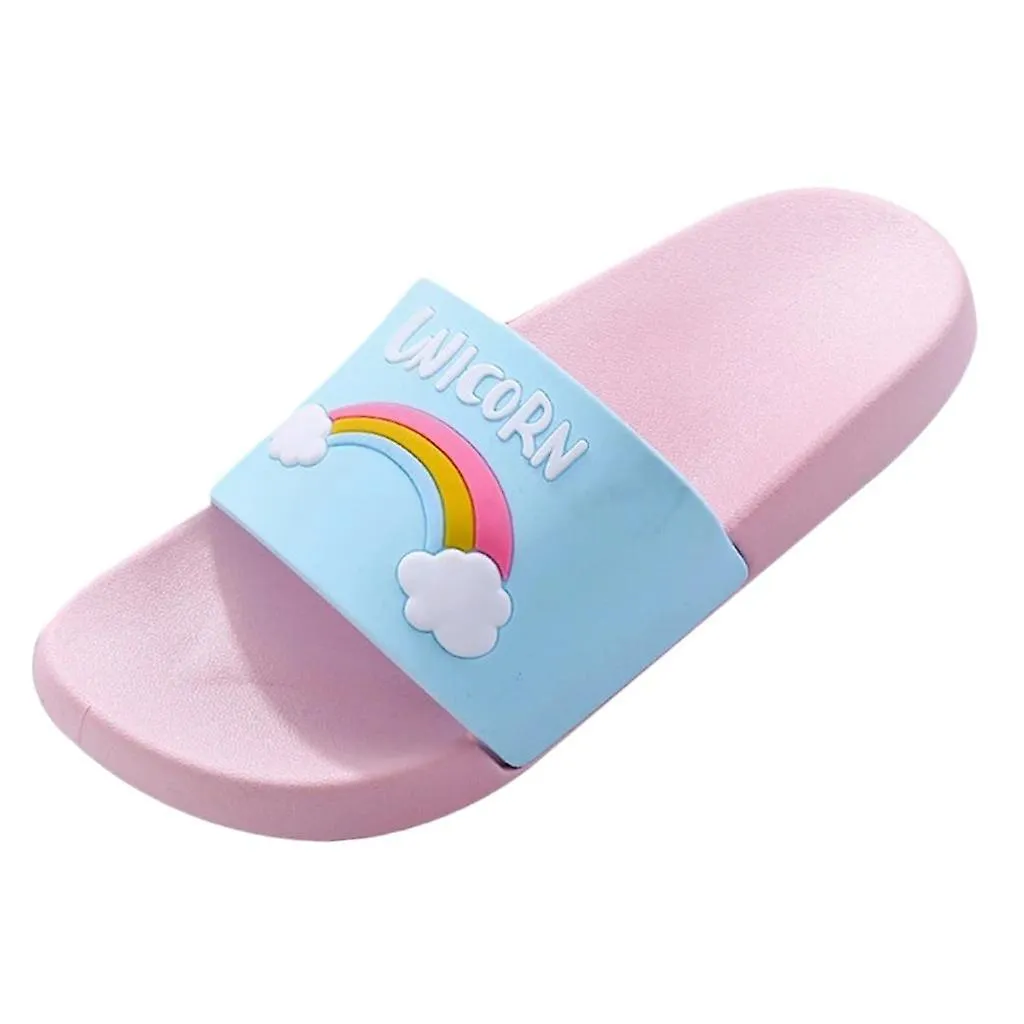 NIñOS NIñOS NIñAS RAINBOW SLIPPERS SOFT COMFORTABLE PARENT CHILD SLIPPERS PINK2627