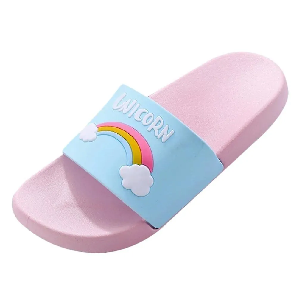 NIñOS NIñOS NIñAS RAINBOW SLIPPERS SOFT COMFORTABLE PARENT CHILD SLIPPERS PINK2627