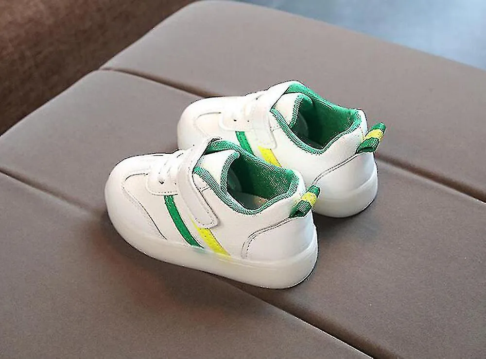 Niños pequeños Niños Bebé Zapatos a rayas Led Light Up Zapatillas luminosas