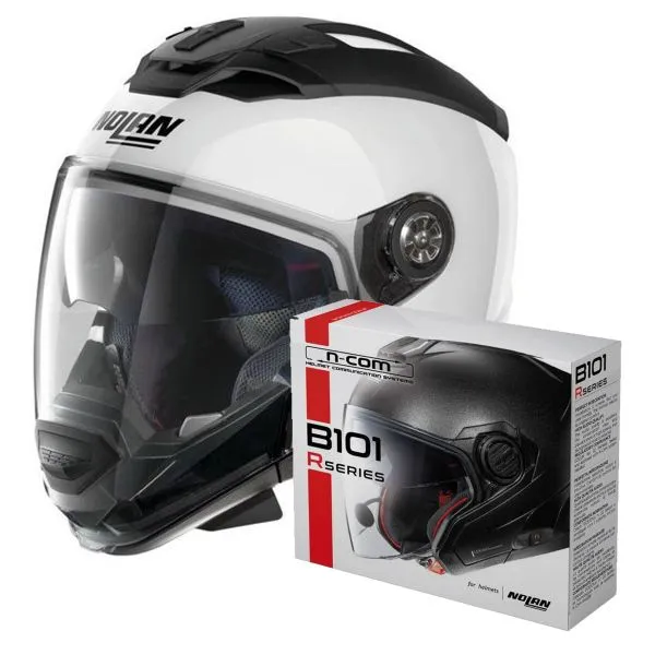 NOLAN N70 2 GT SPECIAL NCOM PURE WHITE 15 + KIT BLUETOOTH B101R 