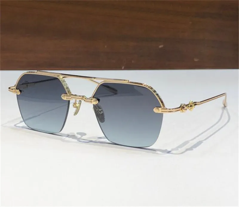 Nuevas gafas de sol piloto de diseño de moda 8189 Retro Shape Metal Half Frame Vintage Punk Style High End Tal Outdoor UV400 Gaf