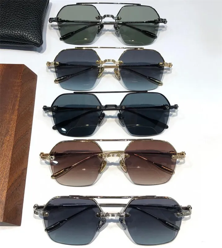 Nuevas gafas de sol piloto de diseño de moda 8189 Retro Shape Metal Half Frame Vintage Punk Style High End Tal Outdoor UV400 Gaf