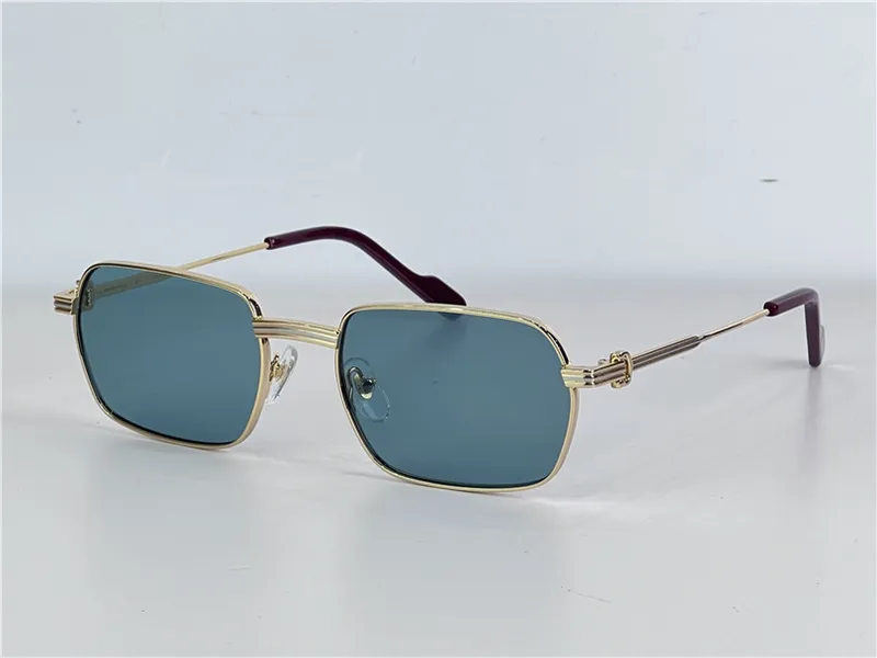 Nuevo diseño de moda Gafas de sol cuadradas 0463s Exquisito K Gold Frame Simple y popular Estilo versátil Outdoor UV400 Protecti