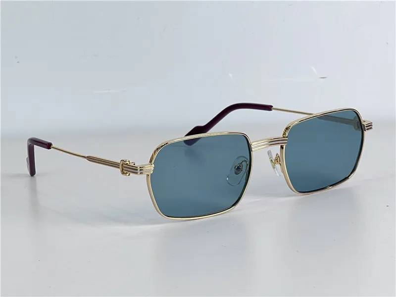 Nuevo diseño de moda Gafas de sol cuadradas 0463s Exquisito K Gold Frame Simple y popular Estilo versátil Outdoor UV400 Protecti