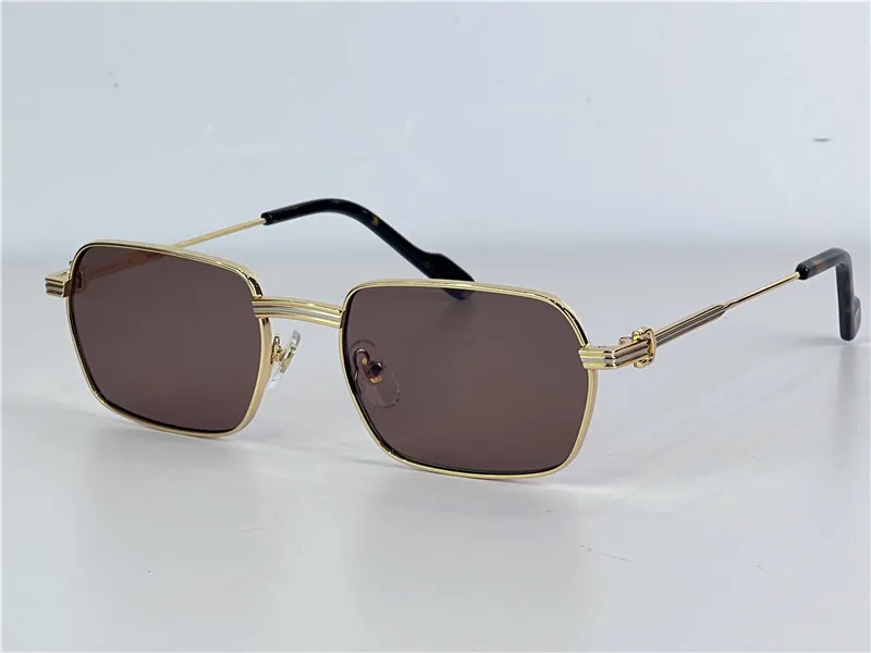 Nuevo diseño de moda Gafas de sol cuadradas 0463s Exquisito K Gold Frame Simple y popular Estilo versátil Outdoor UV400 Protecti