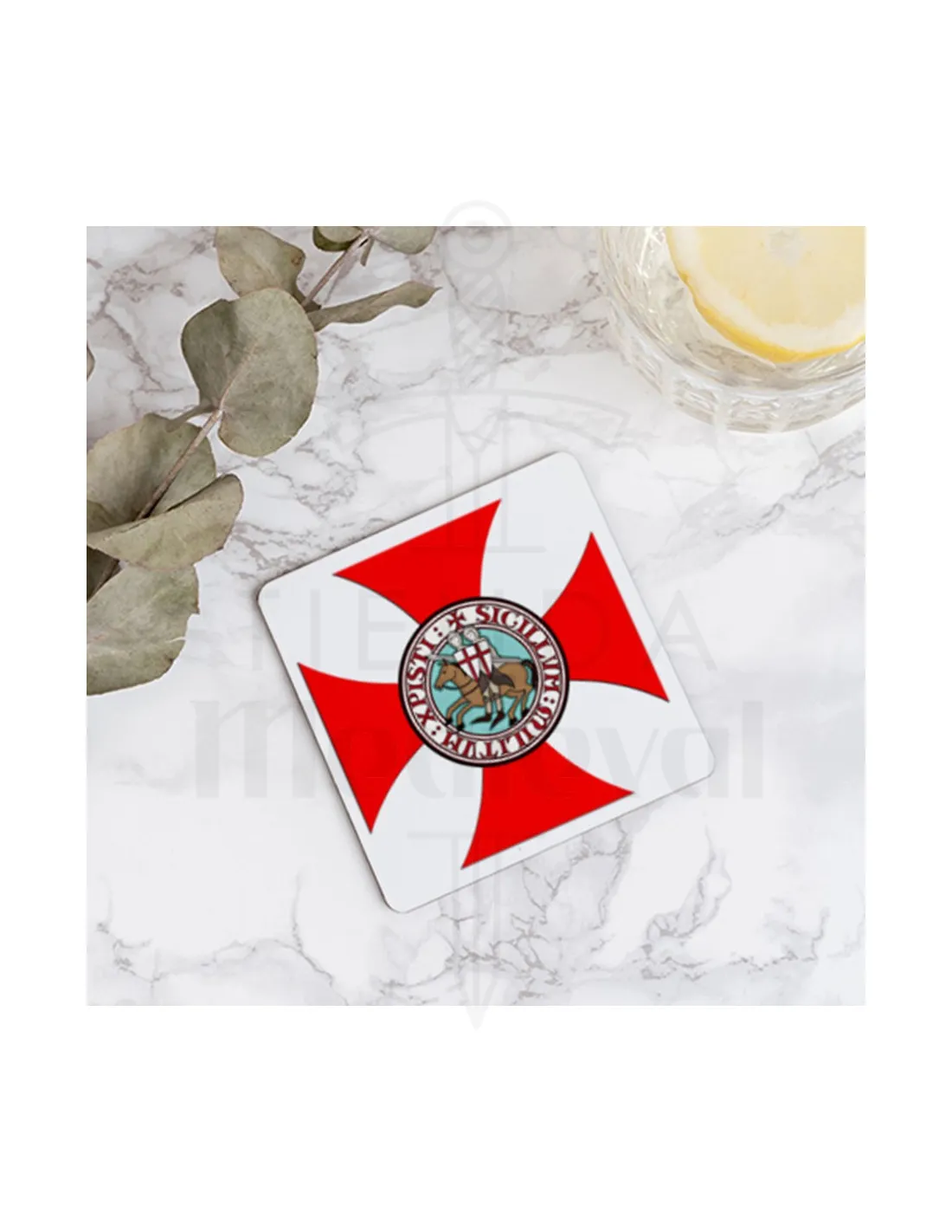 Pack Desayuno Templario: Taza + Posavasos Caballeros Templarios