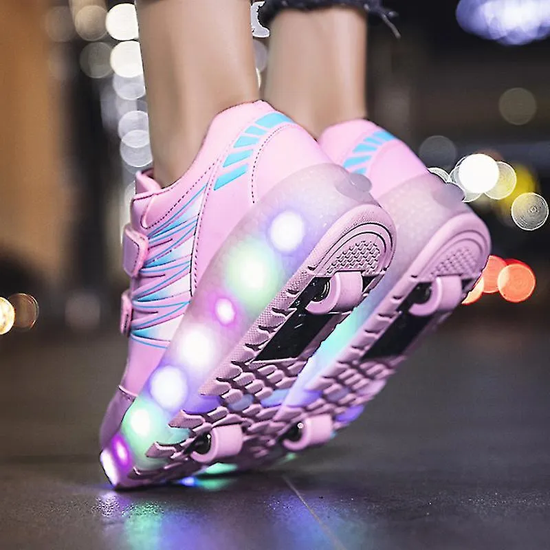 Patines roller 2 ruedas Zapatos brillantes iluminados Led Niños Niños Niñas Niños 2022 Moda Luminosa Botas deportivas Casual Sne