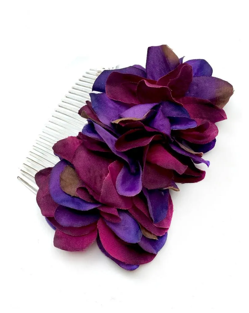 PEINAS BODA CON FLORES BONITA MORADAS Y BUGAMBILIAS