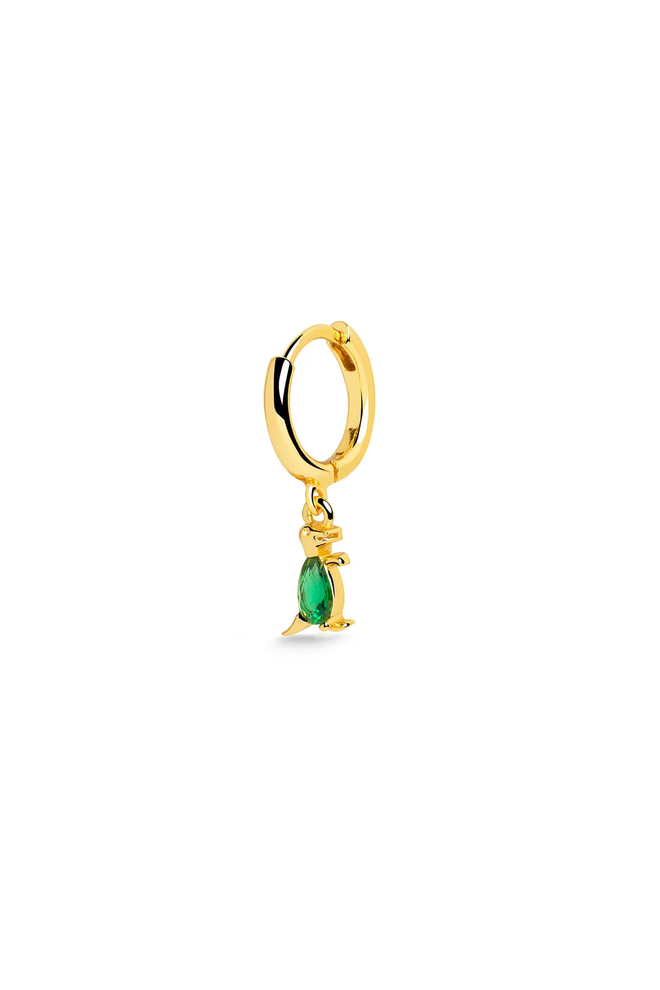 Pendiente Suelto Aro Dino T Rex Green Oro