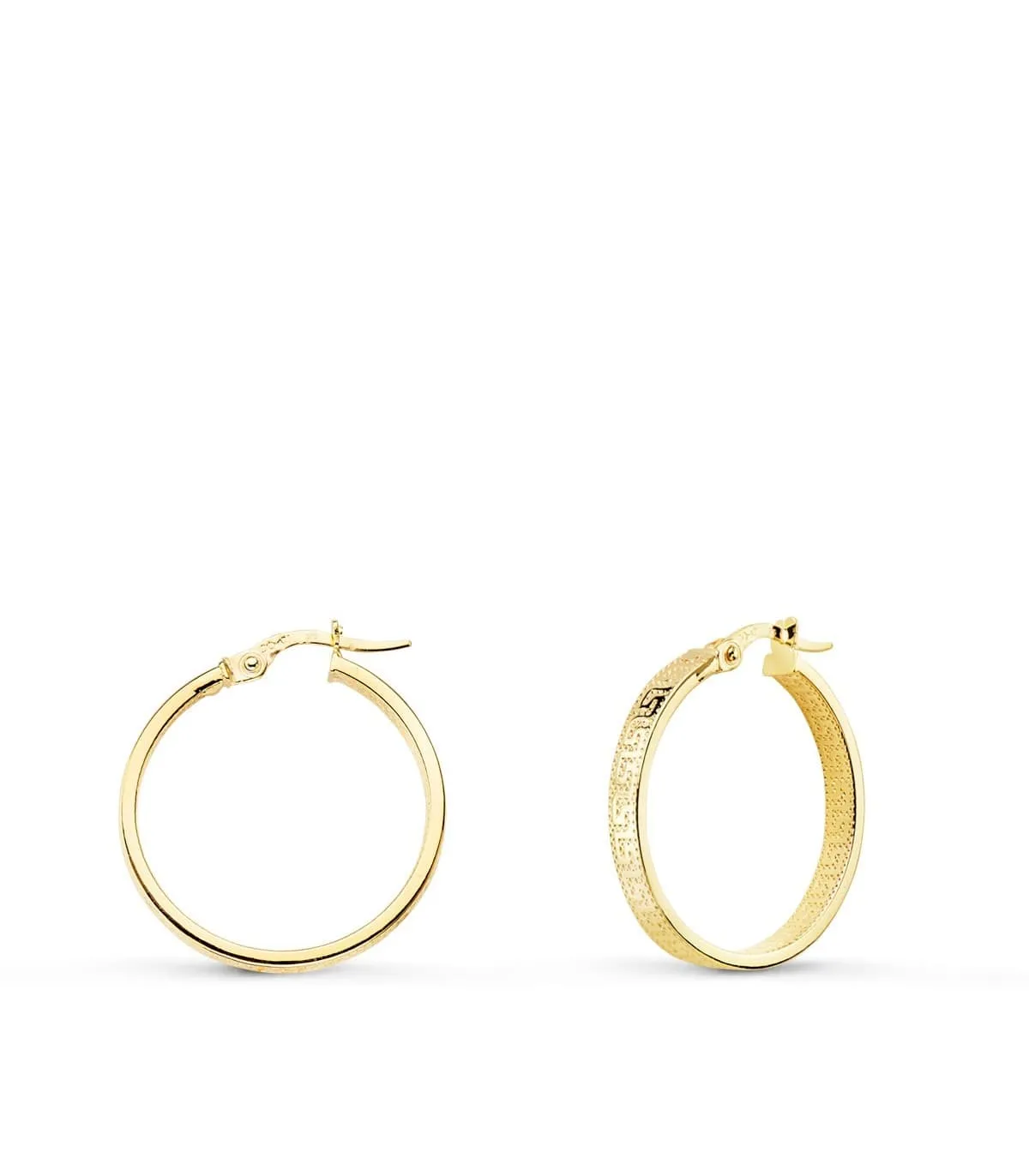 Pendientes Aros Oro 9K 23 mm Greca