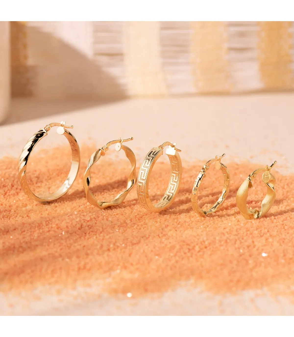 Pendientes Aros Oro 9K 23 mm Greca