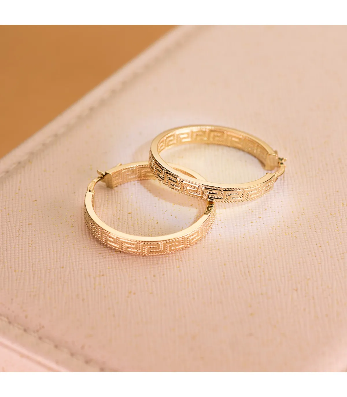 Pendientes Aros Oro 9K 28 mm Greca