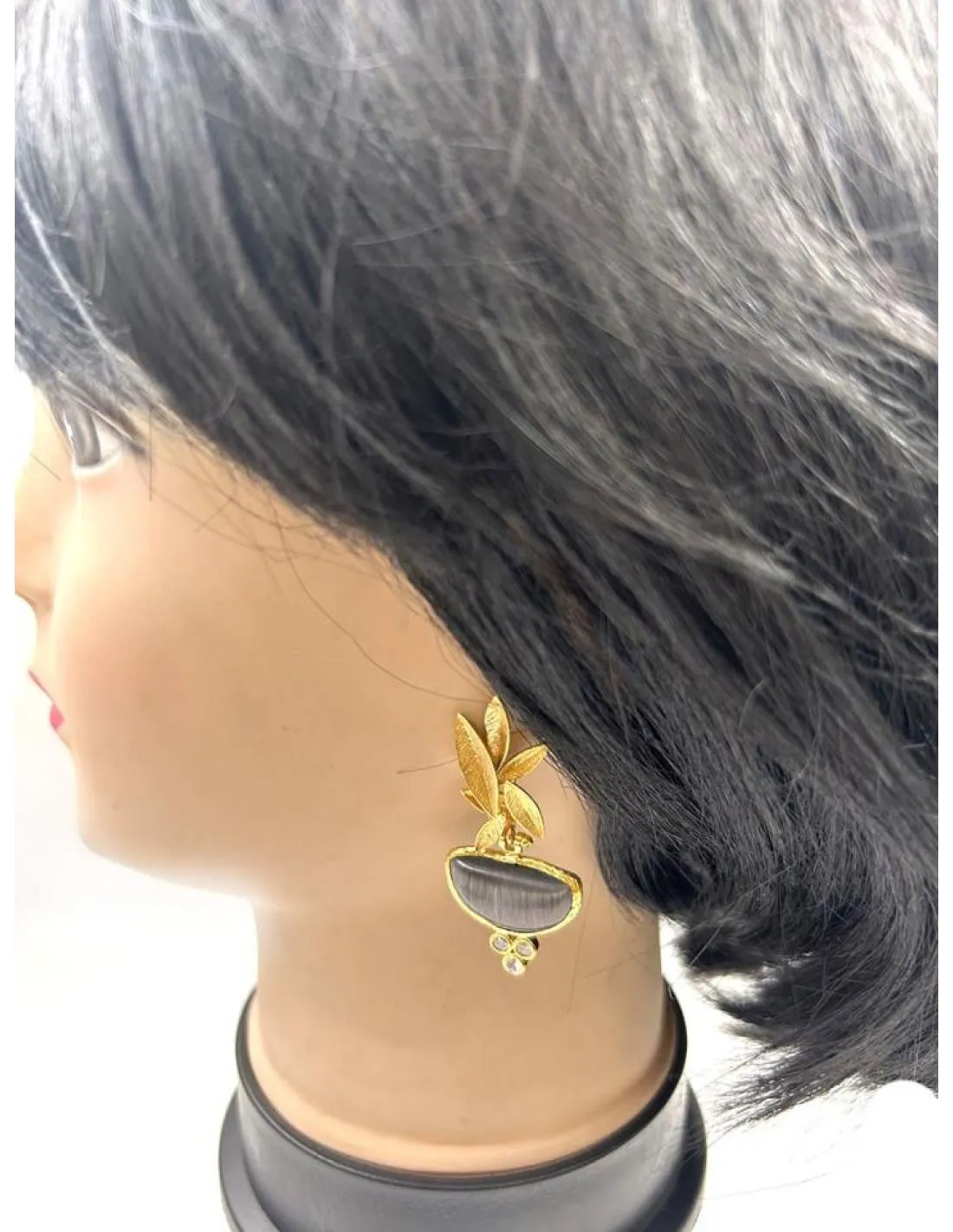 PENDIENTES BODA GRISES Y DORADOS MUY BONITOS CON CIRCONITAS