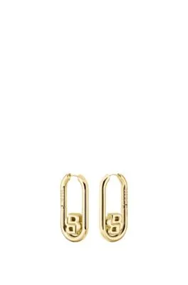 Pendientes de aro dorados con monogramas Double B