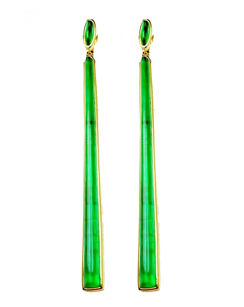 PENDIENTES DE MUJER LARGOS VERDES SOFISTICACION Y ELEGANCIA EN SU ROSTRO