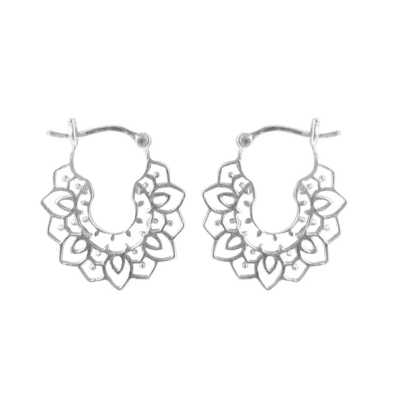 Pendientes de plata 925 flor de loto PEP821IN
