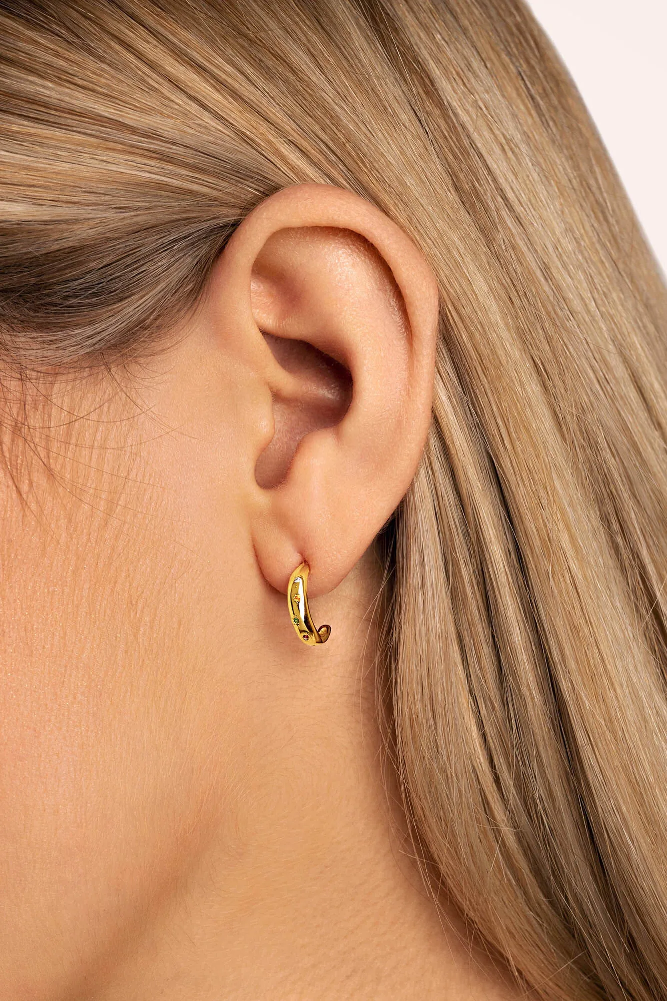 Pendientes Dome Colors Plata Baño Oro