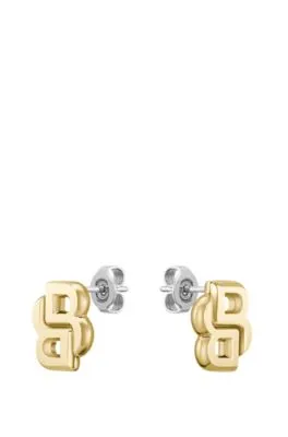 Pendientes dorados con monograma Double B