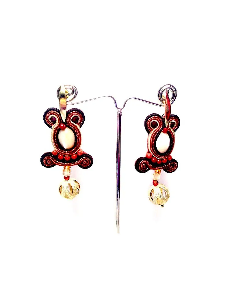 PENDIENTES FLAMENCA NACAR Y BRONCE