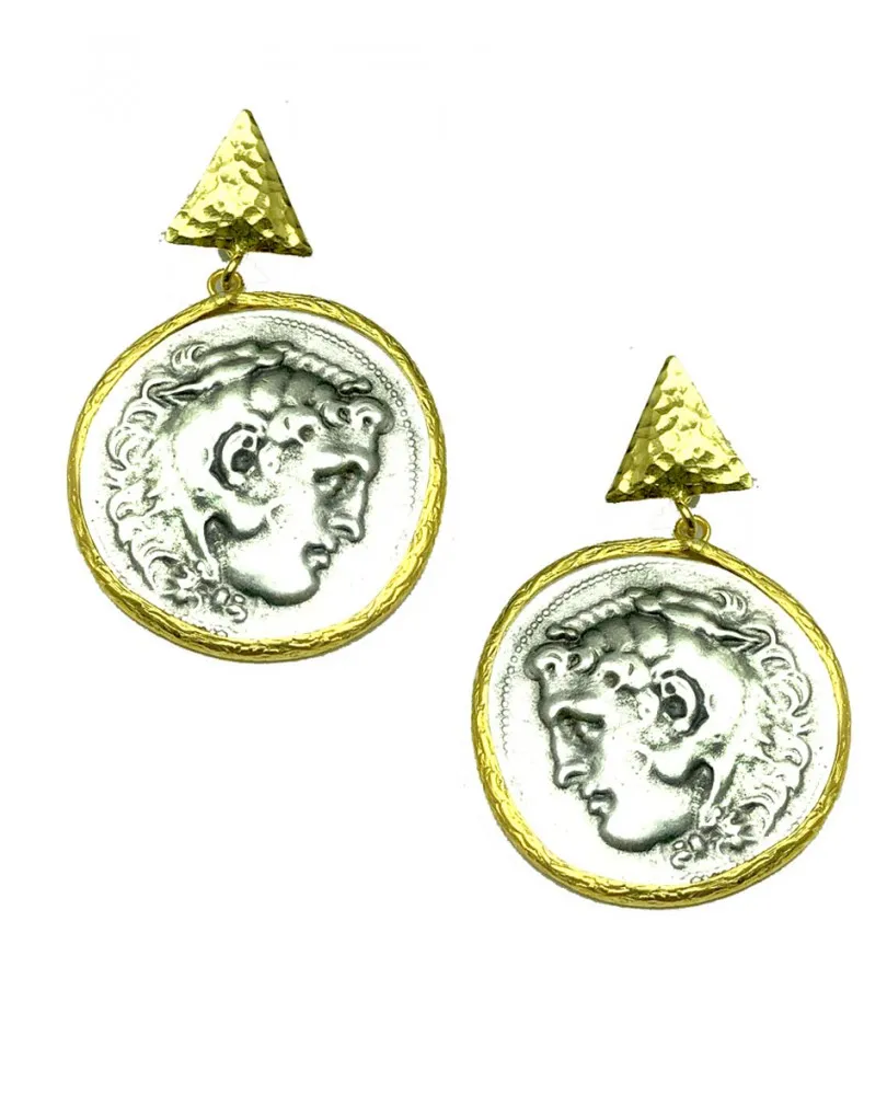 PENDIENTES LARGOS DE MONEDAS INSPIRADOS EN LA JOYERIA CLASICA