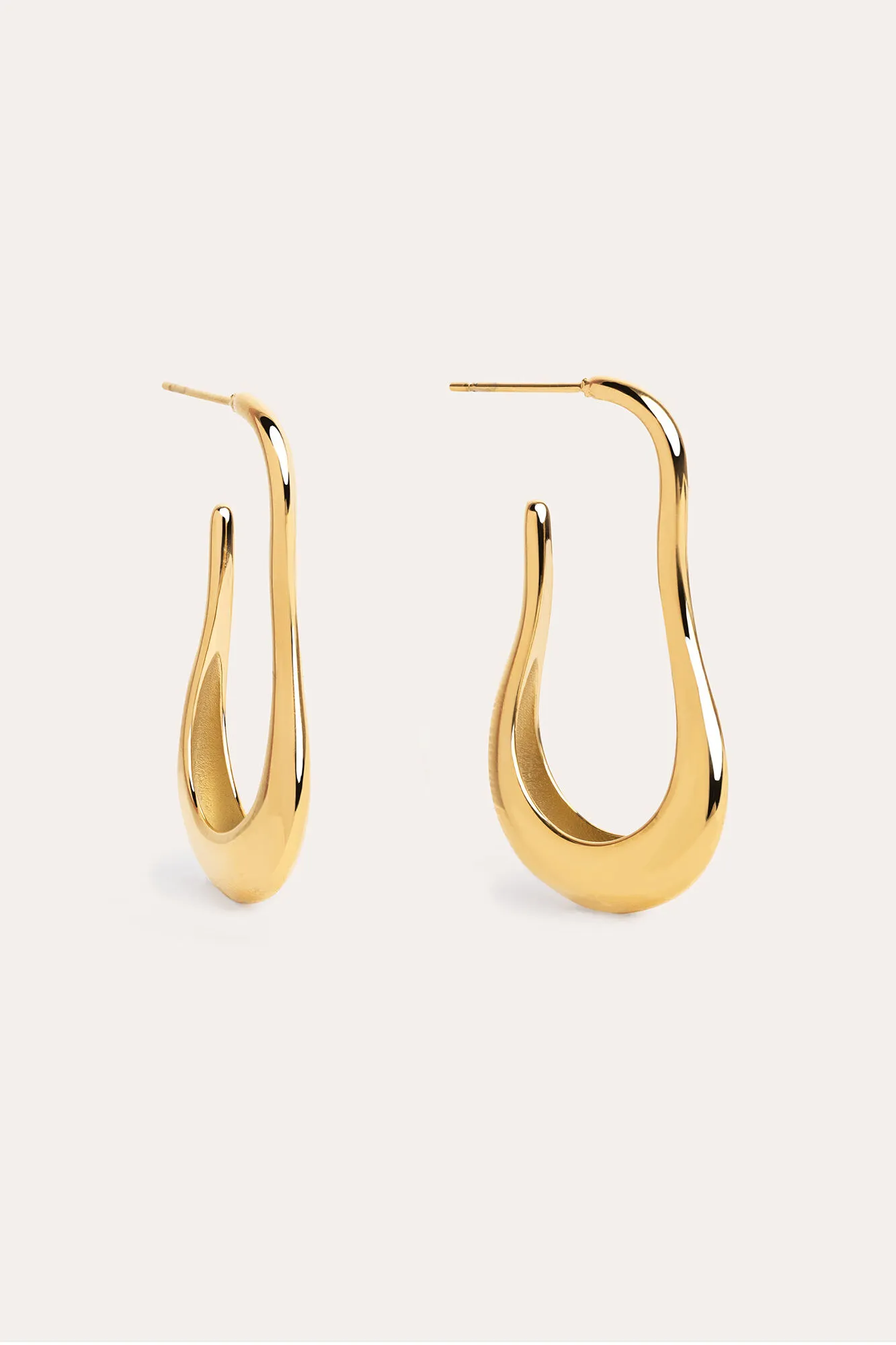 Pendientes Organic Abba Acero Baño Oro