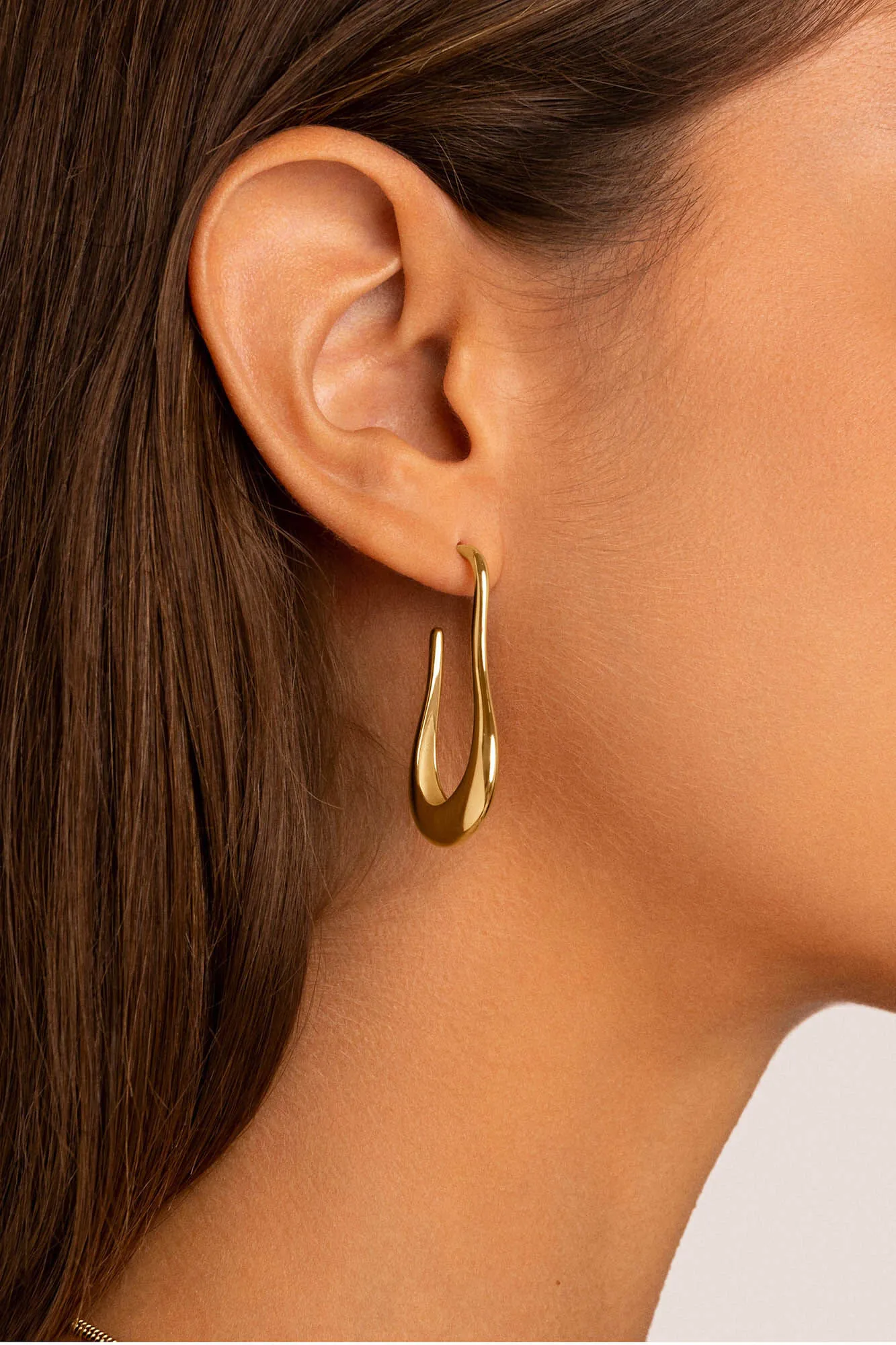 Pendientes Organic Abba Acero Baño Oro
