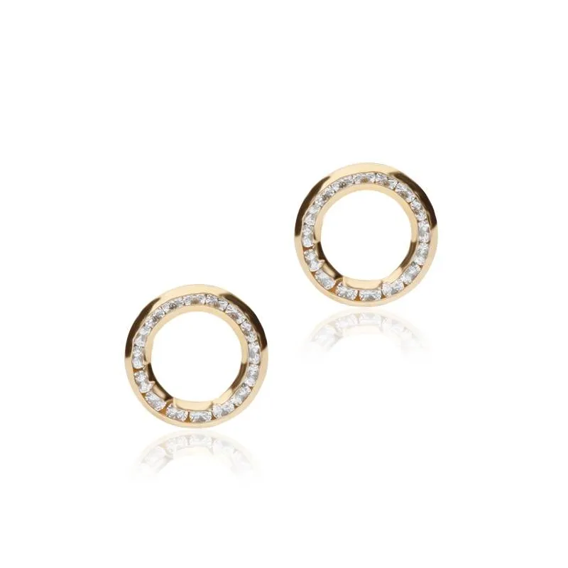 Pendientes "Eclipse" Oro 18k  y circonitas